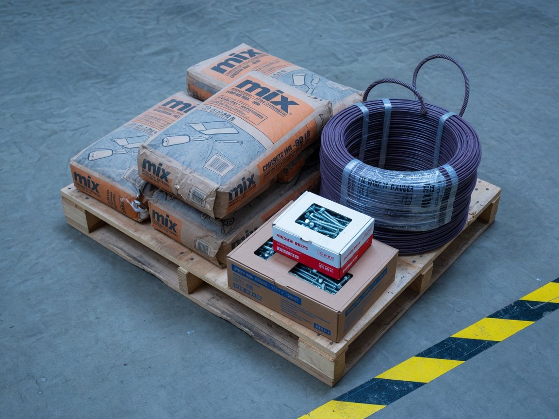 Building supplies on a pallet